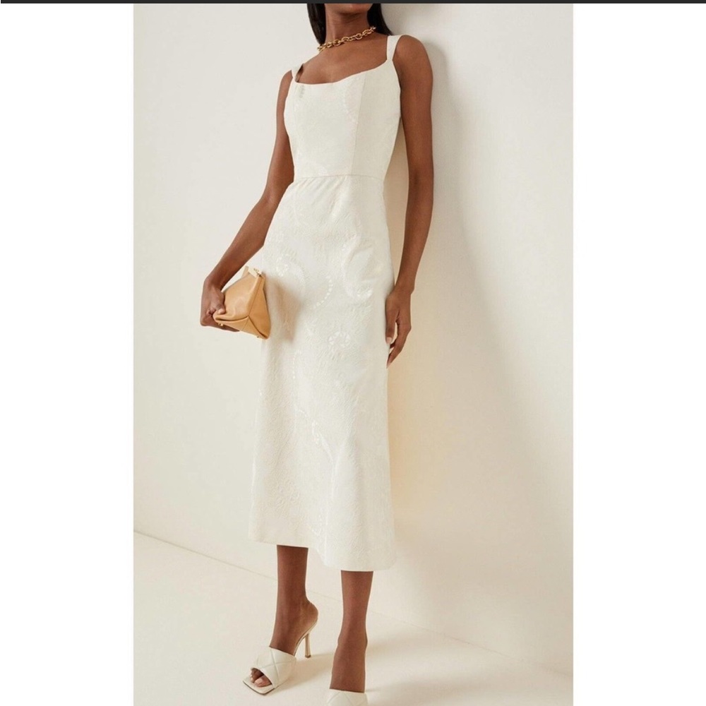 Markarian Thyia Lace Fit-&-Flare Midi-Dress Size 6